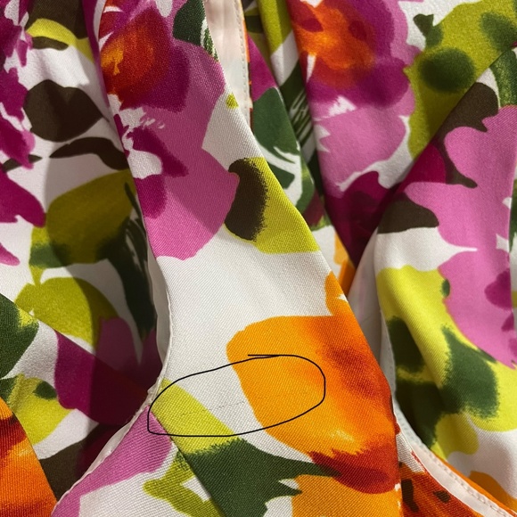 Dressbarn Vibrant Floral Print Sleeveless Sheath Pleated Bust With Belt Size 12 - Picture 13 of 13